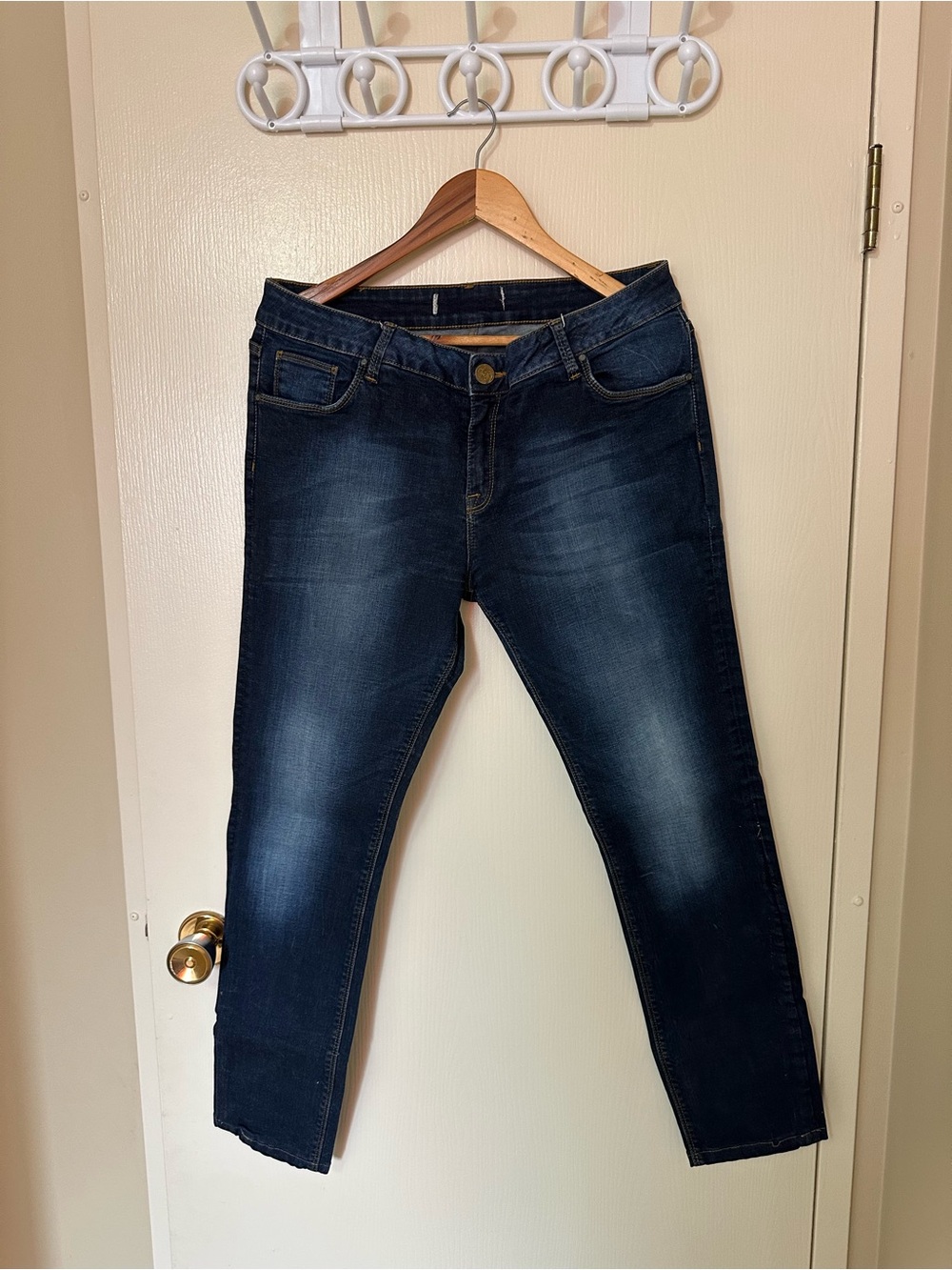 Zara Women's Dark Blue Skinny Jeans